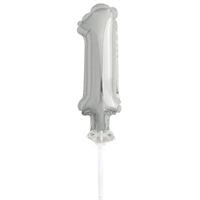 SILVER #1 BALLOON CAKE TOPPER