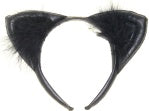 FAUX LEATHER BLK CAT EARS