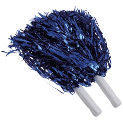 METALLIC POM POMS BLUE