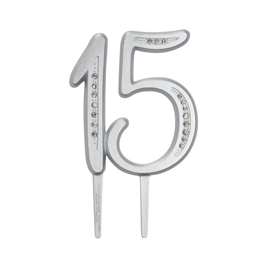 DIAMOND 15 MONOGRAM CAKE TOPPER