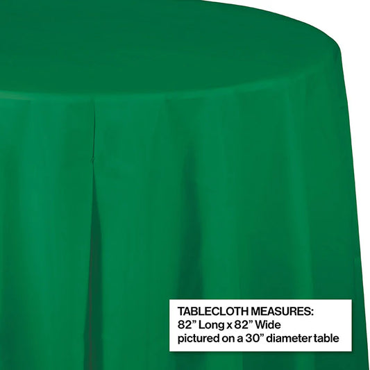 EMERALD GREEN PLASTIC OCTY ROUND 82"