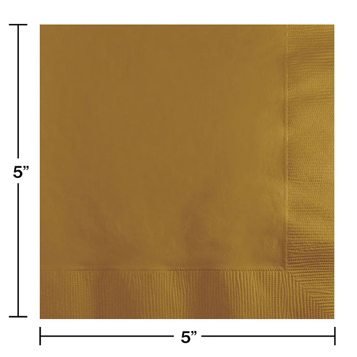 GLITTERING GOLD BEV NAPKIN 50CT