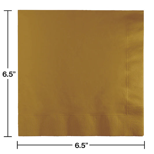 GLITTERING GOLD LUNCH NAPKIN 50CT