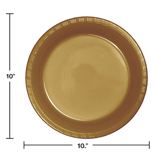 10" PL PLATES 20CT GLITTERING GOLD