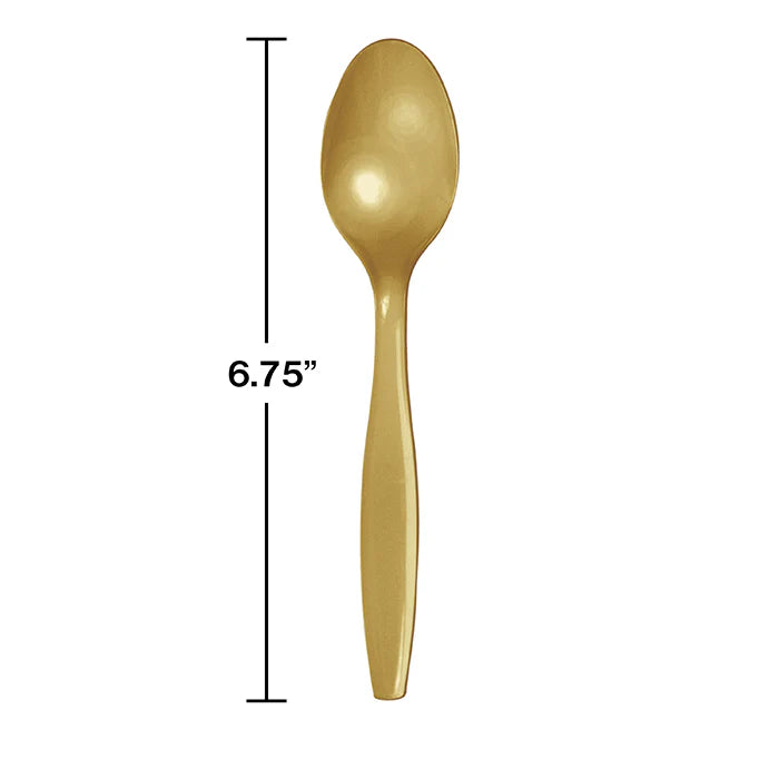 GLITTERING GOLD PL SPOON 24CT