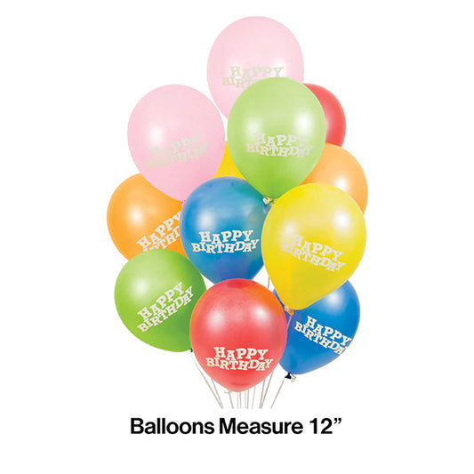 HAPPY BIRTHDAY 12" ASST LATEX