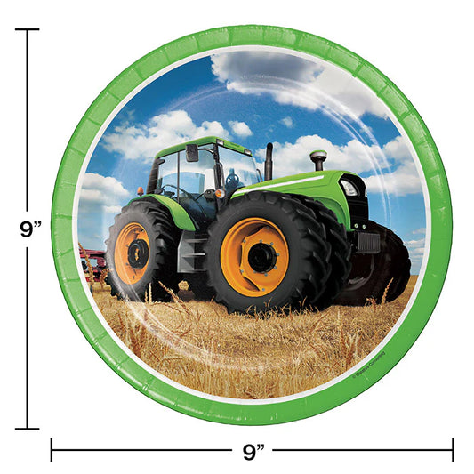 9" PAPER PLATES TRACTOR TIME
