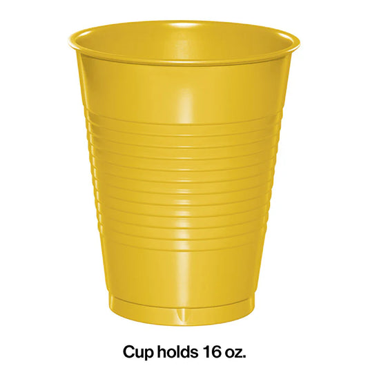 SCHOOL BUS YELLOW 16OZ PL CUPS