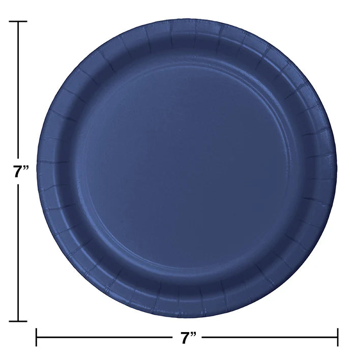 NAVY 7" PPR PLATE 24CT