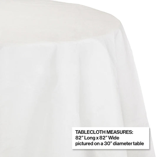 WHITE OCTY ROUND TABLECOVERS