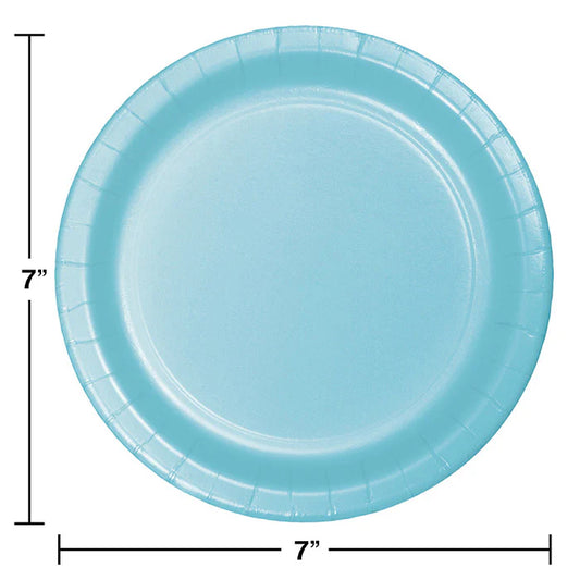 PASTEL BLUE 7" PPR PLATES 24CT