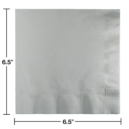 SHIMMERING SILVER LUNCH NAPKIN 50CT