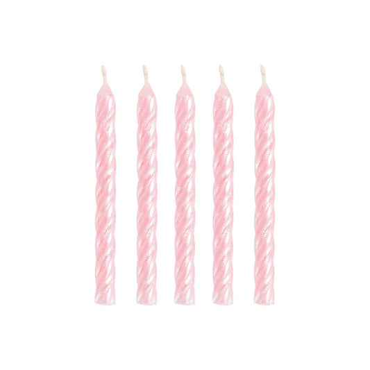 PINK IRID SPIRAL CANDLES 24CT