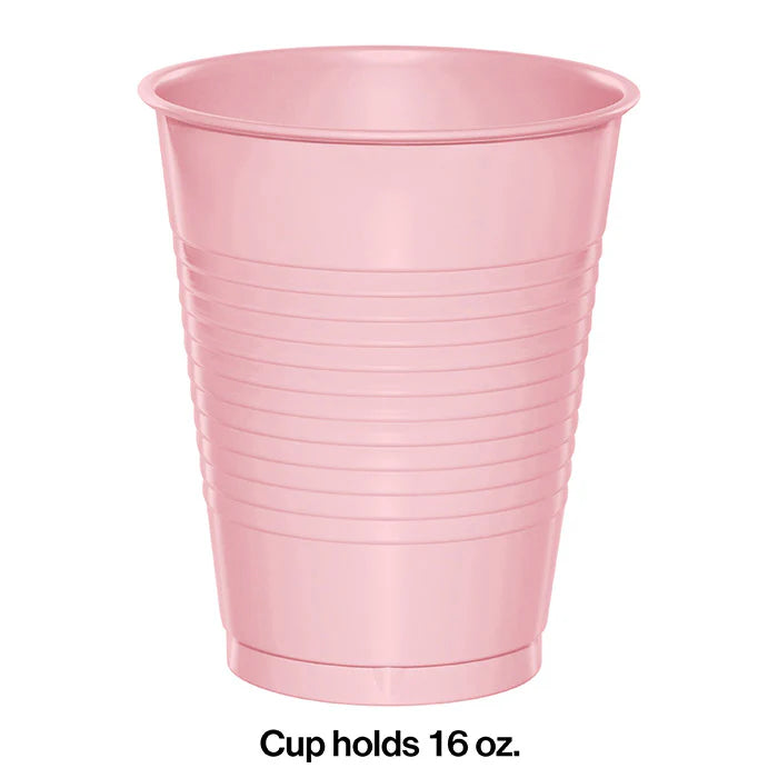 CLASSIC PINK 16OZ PL CUPS