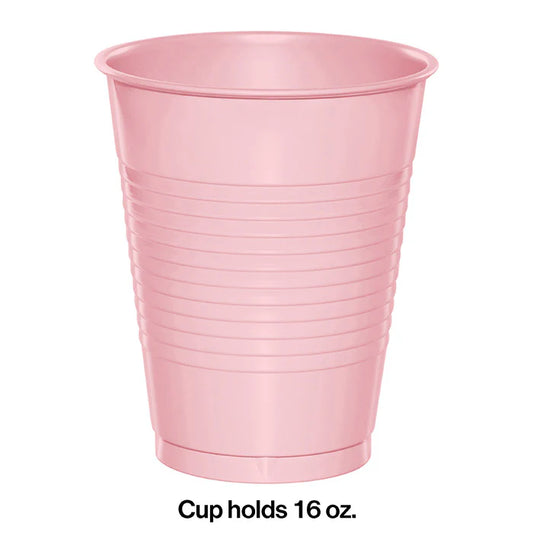 CLASSIC PINK 16OZ PL CUPS