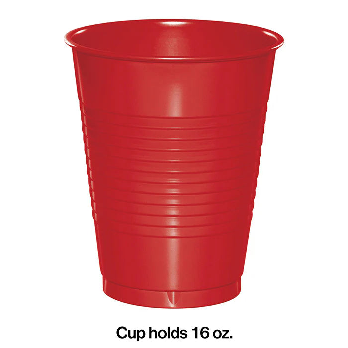 CLASSIC RED 16OZ PL CUPS 20CT