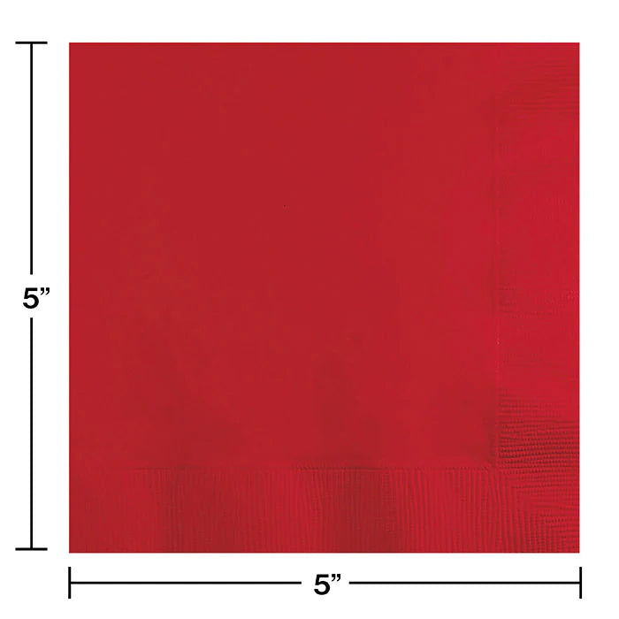CLASSIC RED BEV NAPKINS 50CT