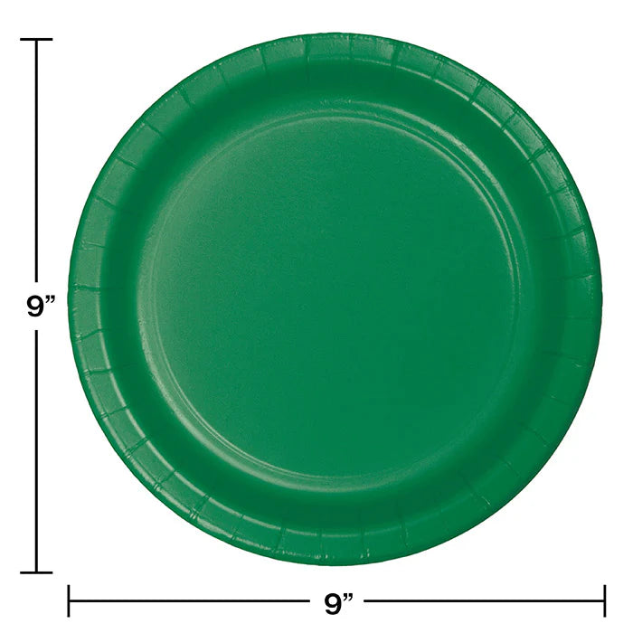 EMERALD GREEN 9" PPR PLATES 24CT
