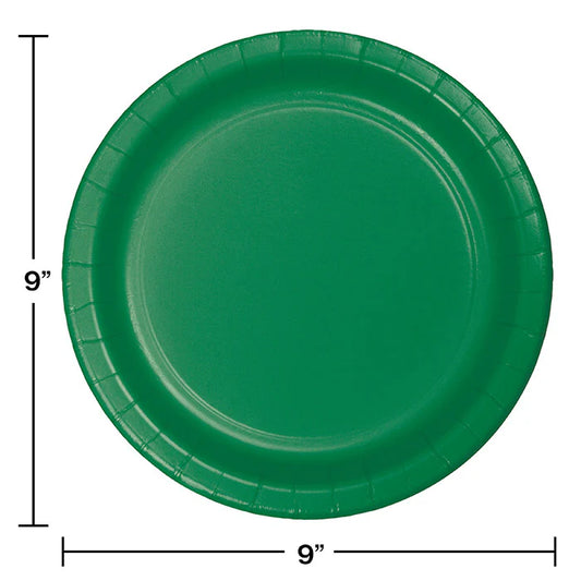 EMERALD GREEN 9" PPR PLATES 24CT