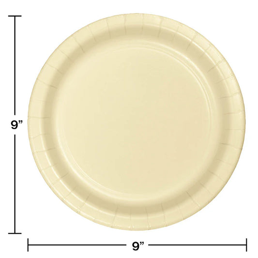 IVORY 9" PPR PLATE 24CT
