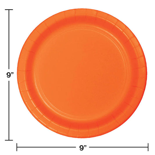 SUNKISSED ORANGE 9" PPR PLATE 24CT