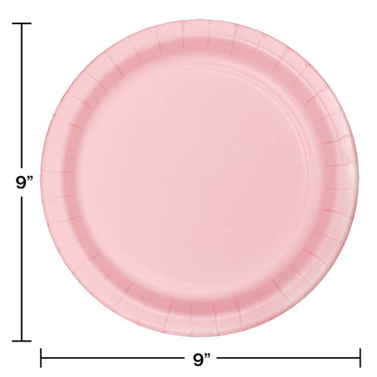 CLASSIC PINK 9" PPR PLATES 24CT