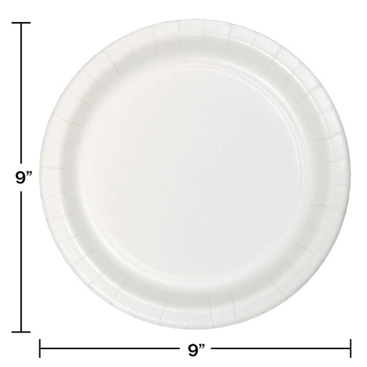 WHITE 9" PPR PLATE 24CT