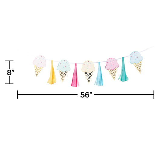 TASSLE BANNER ICE CREAM PARTY