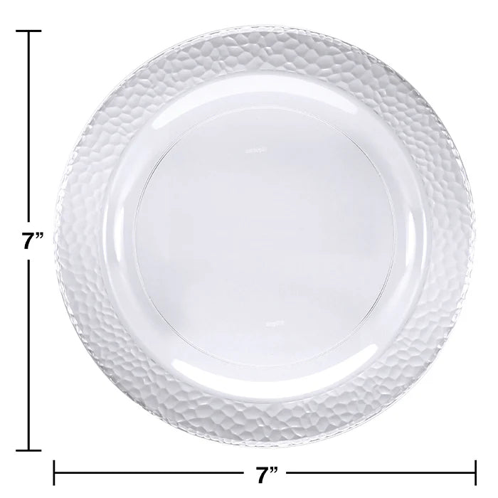 7" PLASTIC PLATES CLEAR PEBBLE