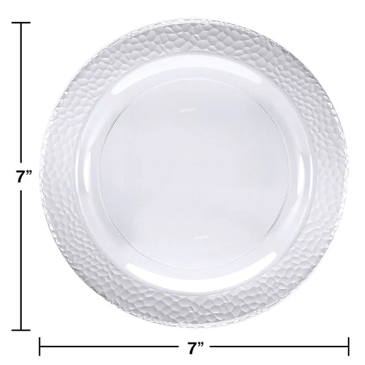 7" PLASTIC PLATES CLEAR PEBBLE