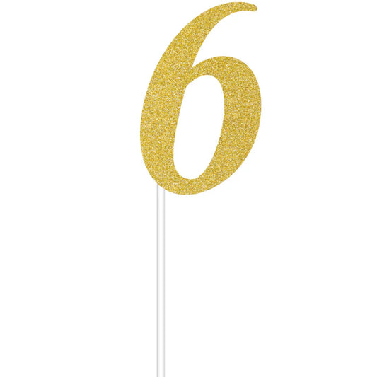 CAKE TOPPER GOLD 6 SIX