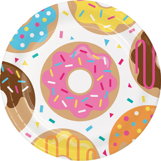 DONUT TIME 9" PLATES 8CT