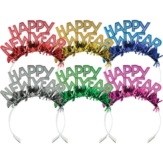 HAPPY NEW YEAR FOIL TIARA ASST