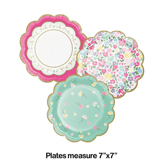 FLORAL TEA PARTY ASST 7" PLATES