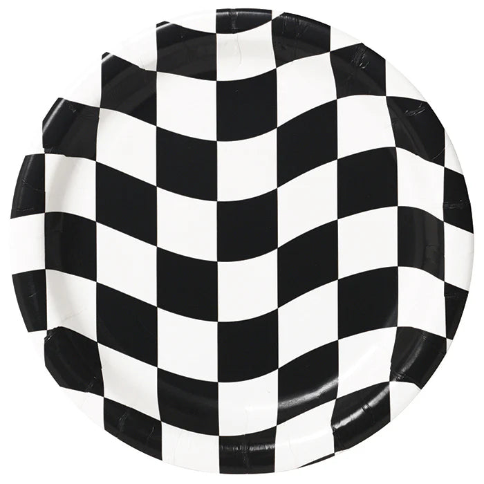BLACK/WHITE CHECK 7" PLATES