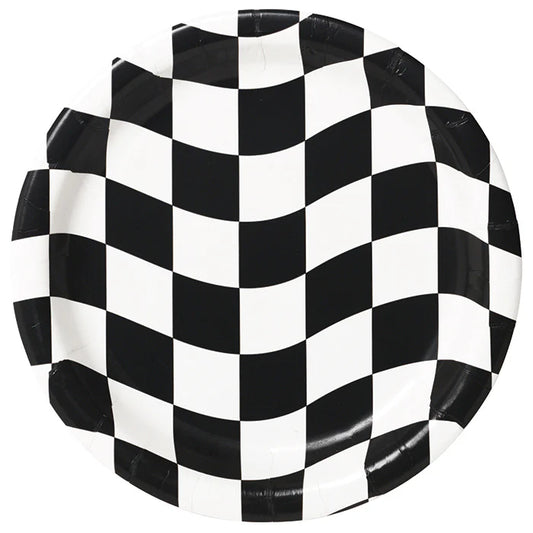 BLACK/WHITE CHECK 7" PLATES